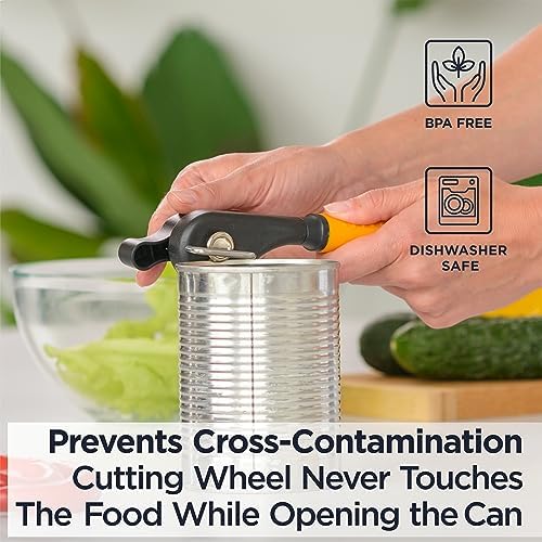 Deiss Pro Heavy Duty Can Opener Manual Smooth Edge, Handheld Can