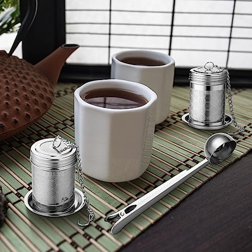Umigy 4 Pcs Tea Infuser for Loose Tea Set Stainless Steel, Silver