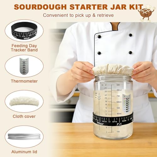 Sourdough Starter Kit with Jar and Baking Supplies