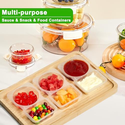 8 Sets Reusable Snack Containers with Lids, Double Compartment Snack