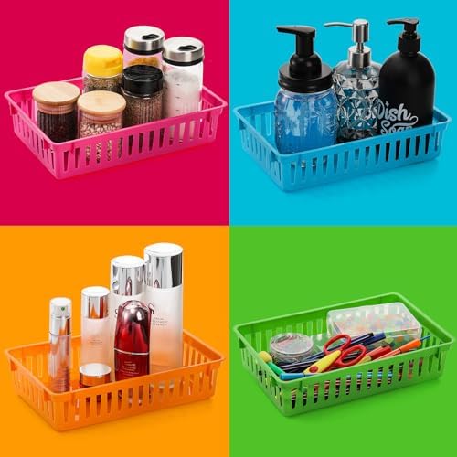 DEAYOU Classroom Storage Baskets, 16 Pack, Colorful