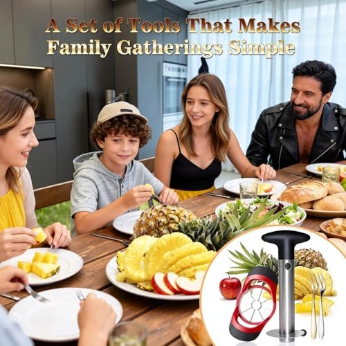 2 Pack Pineapple Corer, with Apple Slicer and 2 Fruit Forks –Pineapple