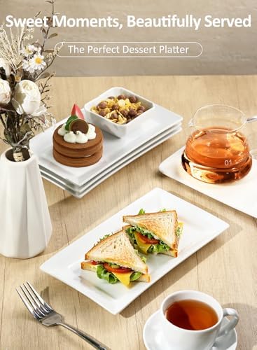 Porcelain Rectangular Dinner Platters, 9.75 Inch Rectangle Serving