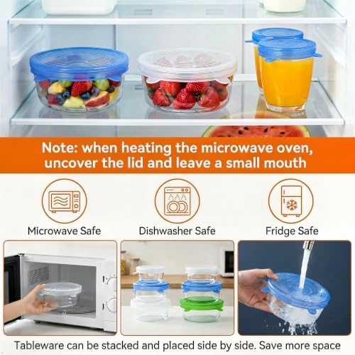 XunLiu Silicone Stretch Lids, 7 Pack, Blue