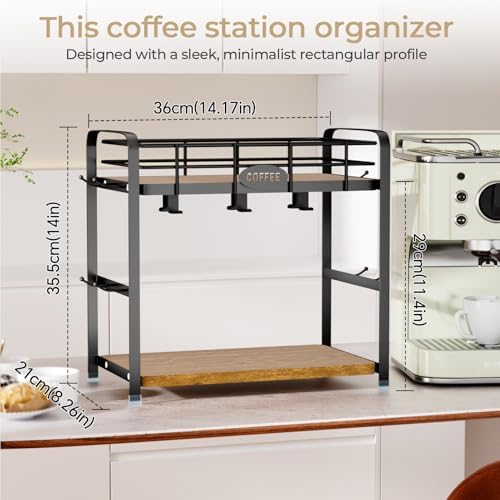Coffee Cup Holder 2 Tier Mug Stand Rack