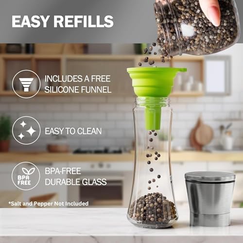Home EC Stainless Steel Salt and Pepper Grinder Set, 2 Pack