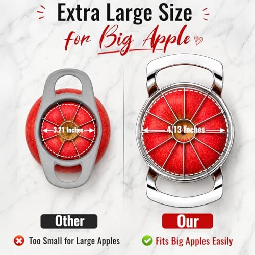 YYP Heavy Duty 12-Blade Apple Slicer, Extra Large Stainless Steel