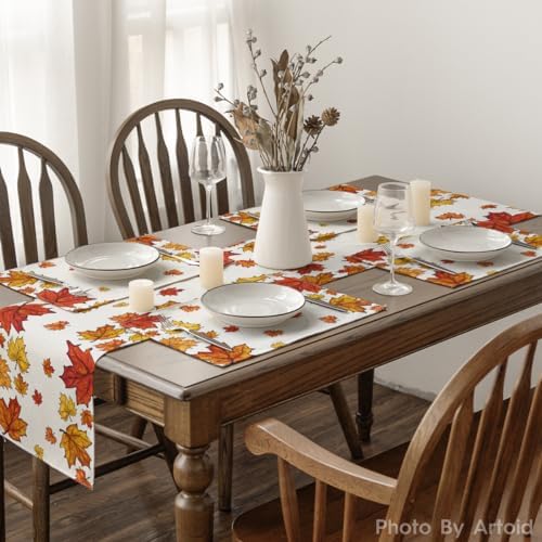Artoid Mode Maple Leaves Fall Placemats Set of 4-12 x 18 Inch