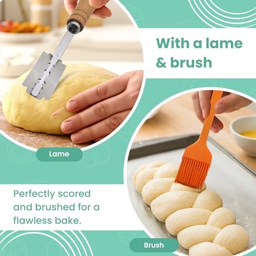 Sourdough Starter Kit - Bread Baking Supplies with Silicone Proofing
