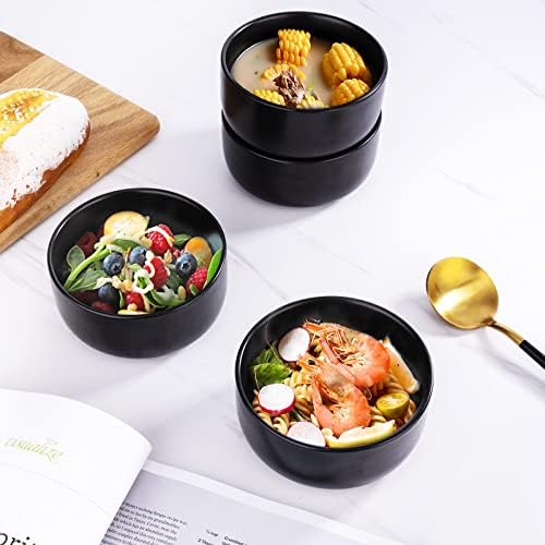 Aquiver 10 Ounces Ceramic Bowl Set - Porcelain Matte Small Bowls