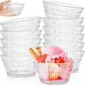 12 Pack Small Glass Bowls Set, 12 Oz Fluted Prep Dessert Bowls