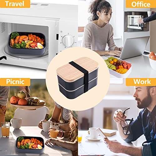Healfyya Bento Box with Lunch Bag Microwavable All-in-One Meal Prep