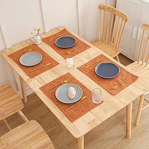 Weabetfu Cloth Placemats Set of 6 Heat Resistant Dining Table Place
