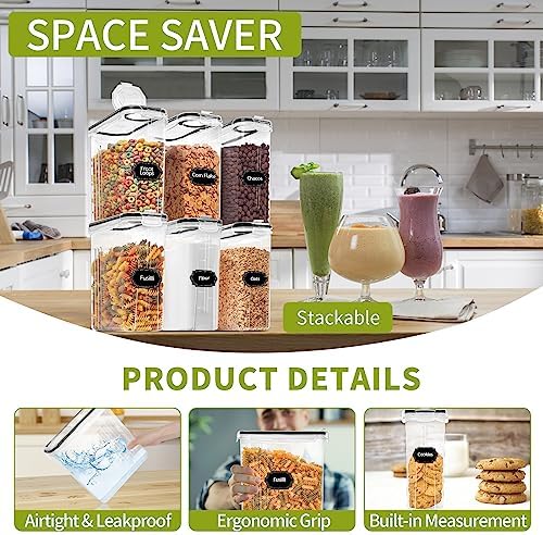 Skroam 4PCS Cereal Containers Storage [4L/135.2 oz], Airtight Food