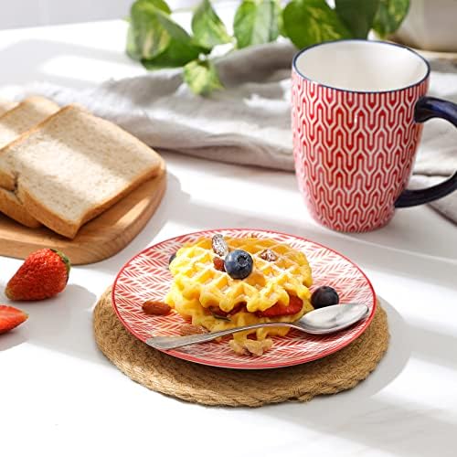 Selamica Ceramic Dessert Plates Set of 6, 6 Inch Small Plates for