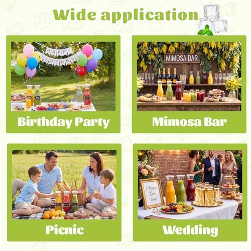 27 Pack Mimosa Bar Supplies Set, 3 Glass Carafe and 24 Champagne