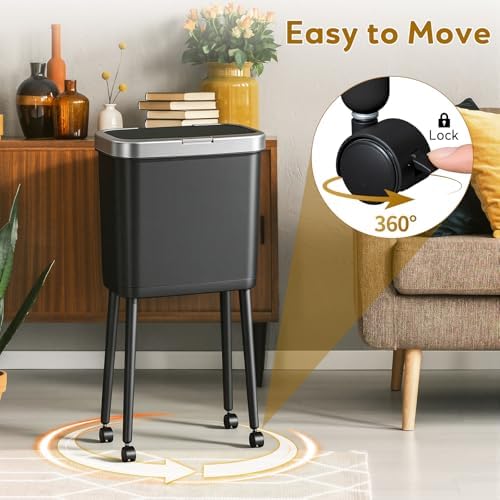 Procade Narrow Rolling Kitchen Garbage Can