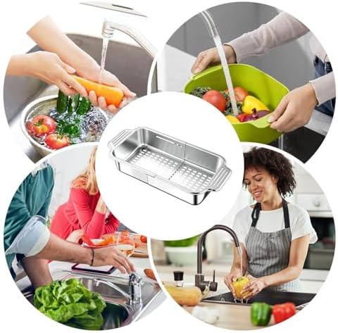 Over The Sink Colander Expandable Washing Colander Basket