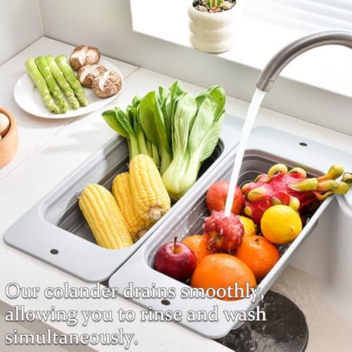 Collapsible Silicone Over-the-Sink Strainer, Gray