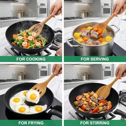 Acacia Wood Cooking Utensil Set with Spatula