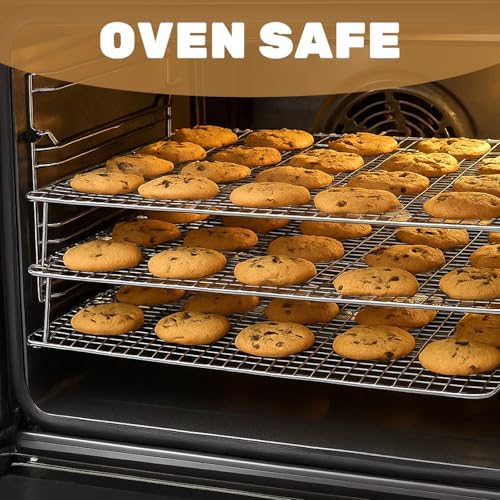 Stainless Steel Stackable Cooling Rack for Baking, 3-Tier Cooling Rack