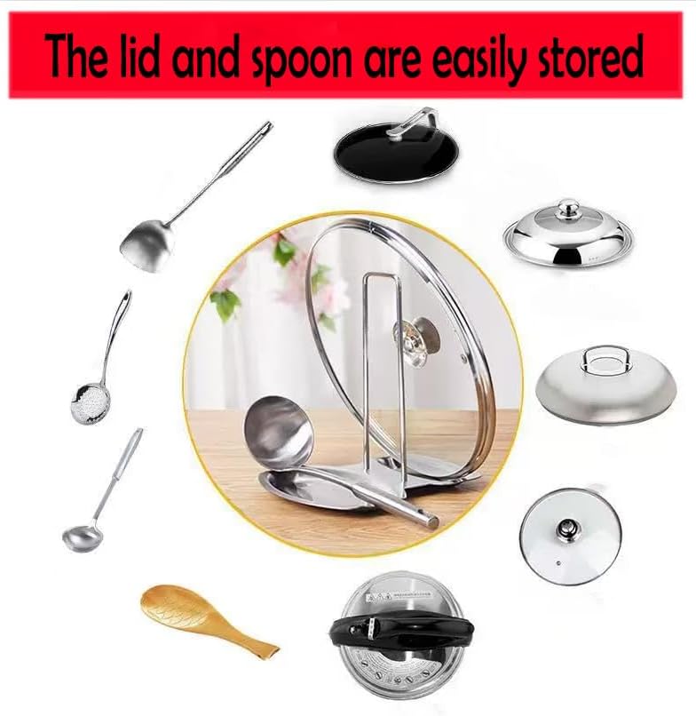 304 Stainless Steel Spoon and Lid Rest,Pot Lid Holder While
