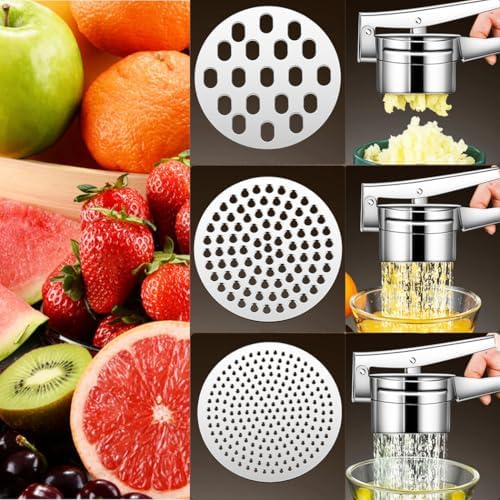 Potato Ricer 15oz, Heavy Duty Stainless Steel Potato Masher and Ricer