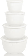 BoxedHome Mixing Bowls with Lids Set, 4 Packs BPA-Free Plastic Prep Bowls by BoxedHomeProducts
