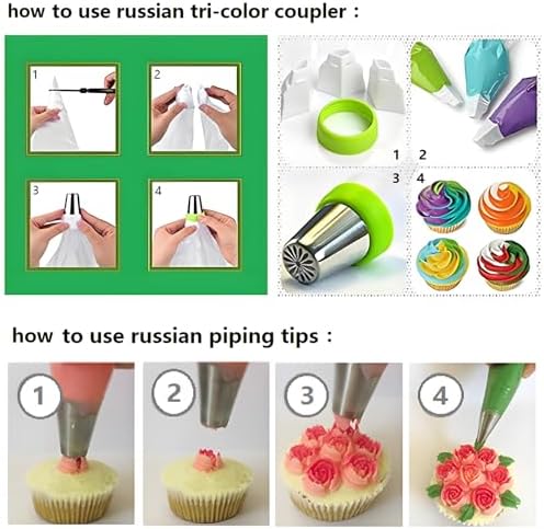 Russian Piping Tips Set, 193 Pcs Baking Supplies