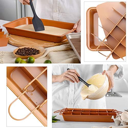 L-Lei Non-Stick Brownie Pans with Dividers, 18-Lattice Brownie Baking