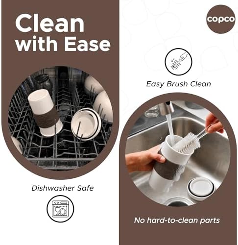 Copco 16oz Acadia Travel Mug, Set of 3 - Spill-Resistant (Brown)