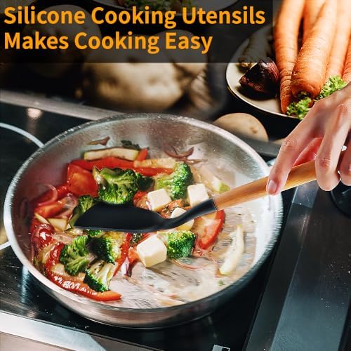 Silicone Cooking Utensils Set, 12Pcs Large Heat Resistant Kitchen