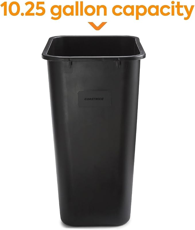 COASTWIDE Professional Indoor Trash Can Without Lid, 10.25 Gallon - Image 2