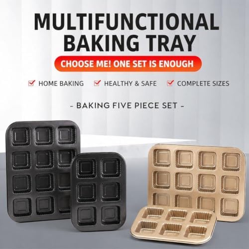 Brownie Pan with Dividers, All Edges Square Cupcake Brownie Pans, Non