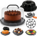10in Buntz Cake Pan Non Stick & 12in Cake Carrier with Lid-Handle