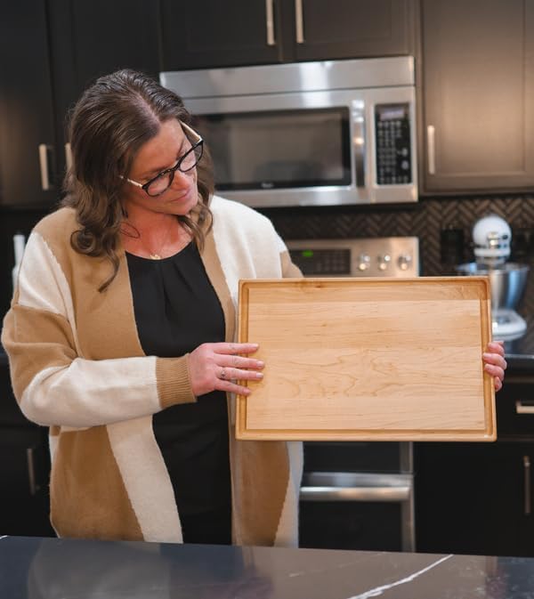 Virginia Boys Kitchens Maple Wood Cutting Board, 17" x 11" x 1.5"
