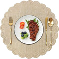 Round Placemat for Dining Table Set of 6,PU Waterproof Heat Insulation