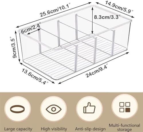 1 Pack Storage Organizer Bins, Plastic Bins Desk Organizer Containers