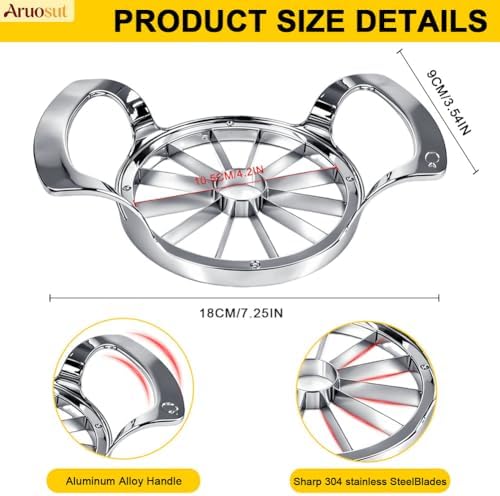 Apple Slicer, 12 Blade Extra Large Stainless Steel Apple Cutter, Heavy