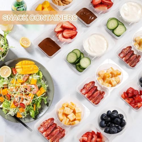 Reusable Snack Containers With Lids,2 Compartment Snackle Box