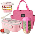 Adult Bento Lunch Box Set with Insulated Lunch Bag – Stackable 2‐Layer