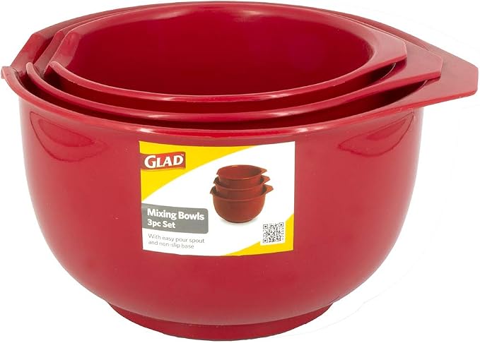 Glad Mixing Bowls with Pour Spout, BPA Free, Dishwasher Safe Plastic | Kitchen - Image 6