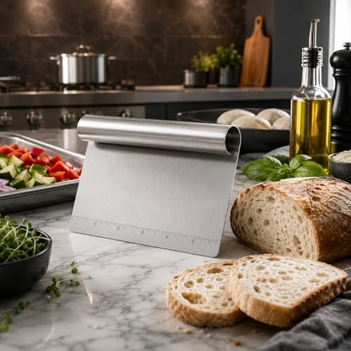 Stainless Steel Dough Scraper Chopper with Measurement Guide, 5.9 Inch