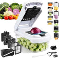 18-in-1 Vegetable Chopper Mandoline Slicer for Kitchen, Food Chopper with Container, Veggie Cutter, Onion Mincer Tomato Dicer, Fruit Slicer Spiralizer, Cheese Grater, Kitchen Gadgets House Essentials