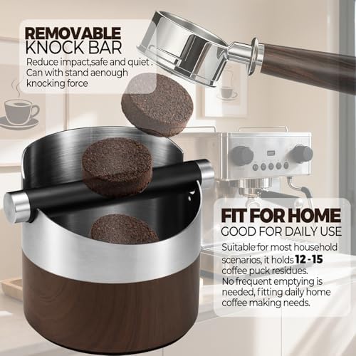 MUTEX Espresso Puck Knock Box in Stainless Steel with Removable Knock