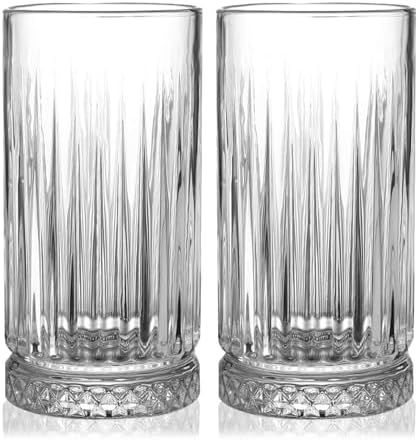 16oz Glass Cups for Kitchen Tall Drinking Glasses Set of 4