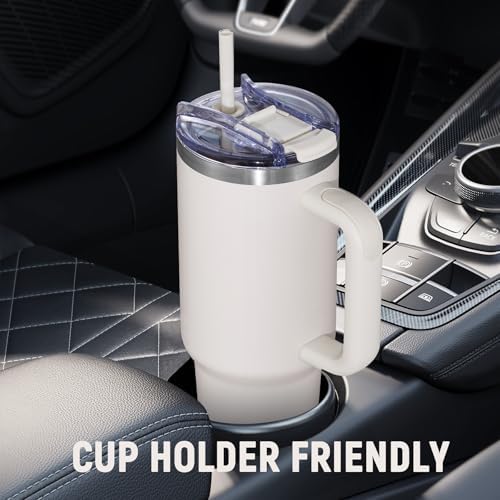 COKTIK 40 oz Tumbler With Handle and Straw, Insulated Tumbler With
