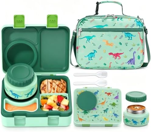 Bento Box for Kids, Leakproof Kids Lunch Box with 8.5OZ Thermo Food