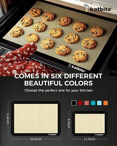 Katbite Silicone Baking Mat Set of 3 Black