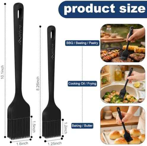 Silicone Basting Brush Set, 2-Pack Food-Grade BPA-Free Pastry Brush